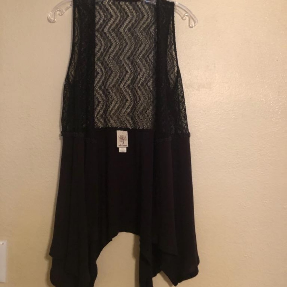 Black lace vest